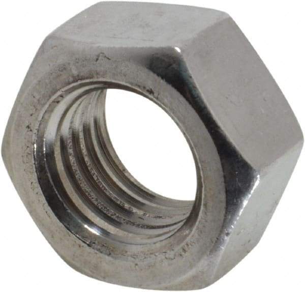 Value Collection - M16x2.00 Metric Coarse Stainless Steel Right Hand Hex Nut - 24mm Across Flats, 13mm High, Uncoated - Top Tool & Supply