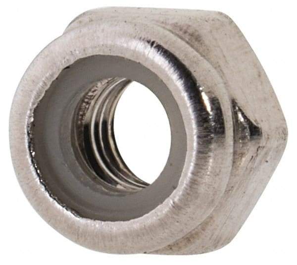 Value Collection - M3x0.50 Metric Coarse 316 & Austenitic Grade A4 Hex Lock Nut with Nylon Insert - 4mm High, Uncoated - Top Tool & Supply