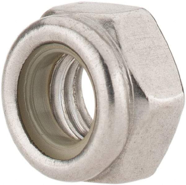 Value Collection - M6x1.00 Metric Coarse 316 & Austenitic Grade A4 Hex Lock Nut with Nylon Insert - 6mm High, Uncoated - Top Tool & Supply