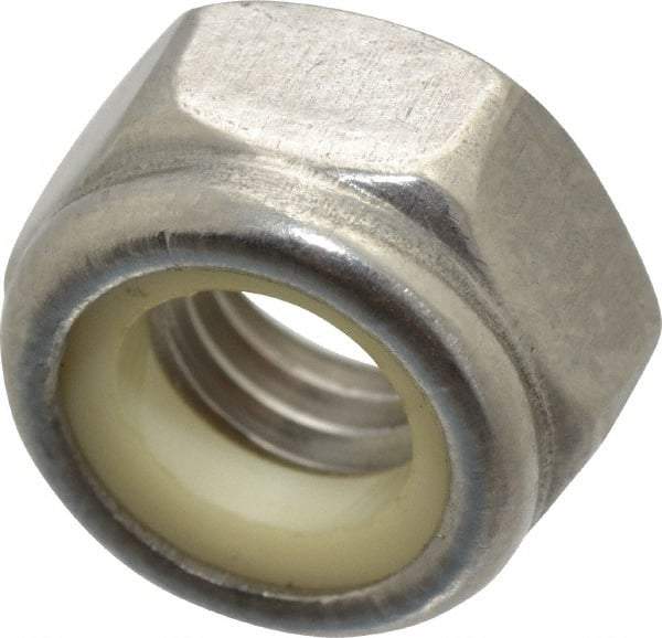 Value Collection - M8x1.25 Metric Coarse 316 & Austenitic Grade A4 Hex Lock Nut with Nylon Insert - 8mm High, Uncoated - Top Tool & Supply