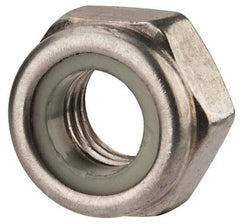 Value Collection - M10x1.50 Metric Coarse 316 & Austenitic Grade A4 Hex Lock Nut with Nylon Insert - 10mm High, Uncoated - Top Tool & Supply