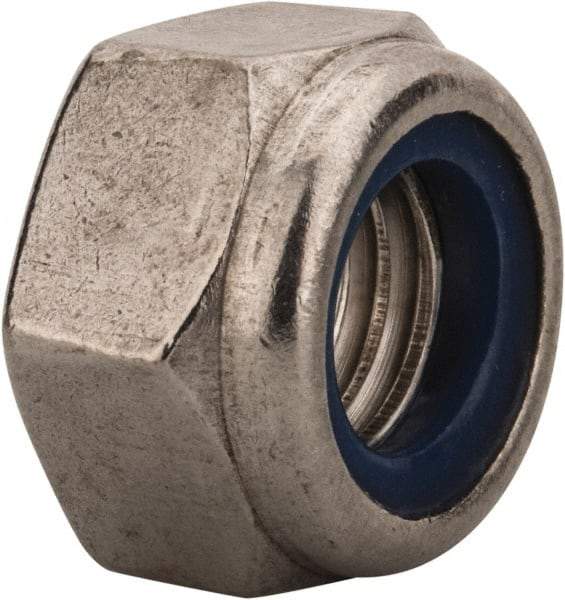 Value Collection - M12x1.75 Metric Coarse 316 & Austenitic Grade A4 Hex Lock Nut with Nylon Insert - 12mm High, Uncoated - Top Tool & Supply