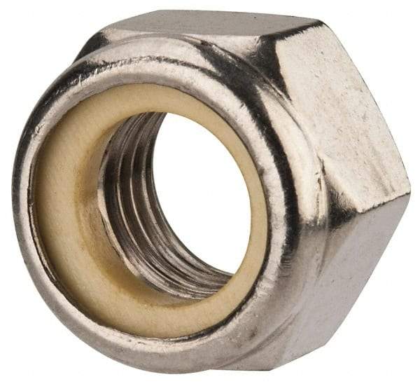 Value Collection - M16x2.00 Metric Coarse 316 & Austenitic Grade A4 Hex Lock Nut with Nylon Insert - 16mm High, Uncoated - Top Tool & Supply