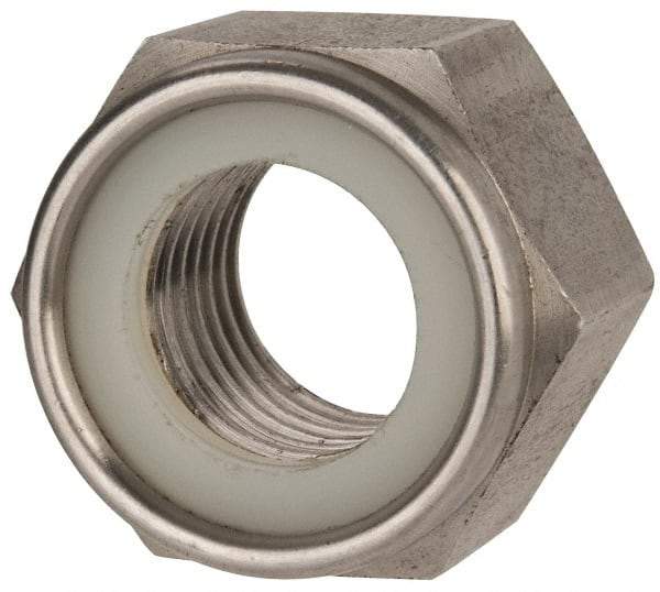 Value Collection - M27x3.00 Metric Coarse 316 & Austenitic Grade A4 Hex Lock Nut with Nylon Insert - 27mm High, Uncoated - Top Tool & Supply