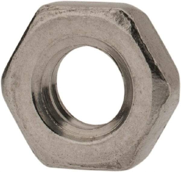 Value Collection - M4x0.70 Metric Coarse Stainless Steel Right Hand Hex Jam Nut - 7mm Across Flats, 2.2mm High, Uncoated - Top Tool & Supply