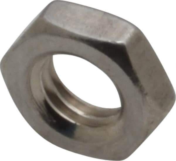 Value Collection - M5x0.80 Metric Coarse Stainless Steel Right Hand Hex Jam Nut - 8mm Across Flats, 2.7mm High, Uncoated - Top Tool & Supply