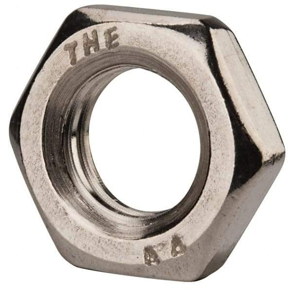 Value Collection - M12x1.75 Metric Coarse Stainless Steel Right Hand Hex Jam Nut - 19mm Across Flats, 6mm High, Uncoated - Top Tool & Supply