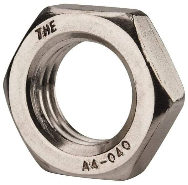 Value Collection - M20x2.50 Metric Coarse Stainless Steel Right Hand Hex Jam Nut - 30mm Across Flats, 10mm High, Uncoated - Top Tool & Supply