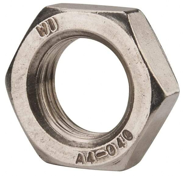 Value Collection - M22x2.50 Metric Coarse Stainless Steel Right Hand Hex Jam Nut - 32mm Across Flats, 11mm High, Uncoated - Top Tool & Supply