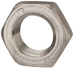 Value Collection - M36x4.00 Metric Coarse Stainless Steel Right Hand Hex Jam Nut - 55mm Across Flats, 18mm High, Uncoated - Top Tool & Supply