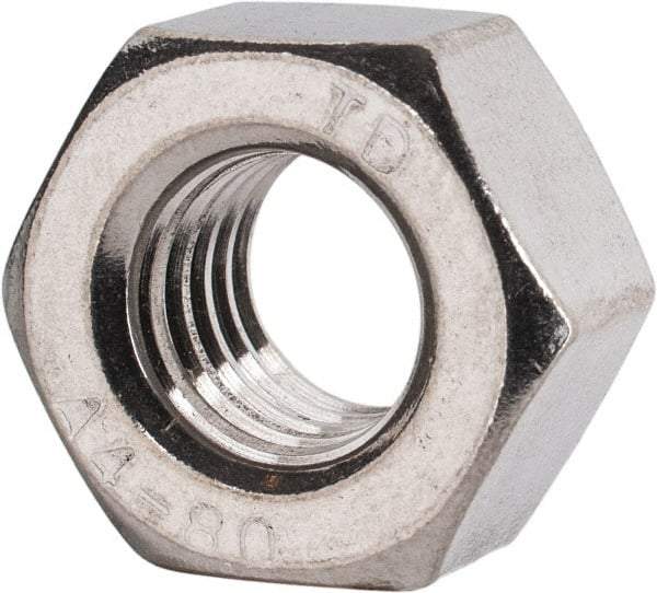 Value Collection - M10x1.50 Metric Coarse Stainless Steel Right Hand Heavy Hex Nut - 17mm Across Flats, 10mm High, Uncoated - Top Tool & Supply