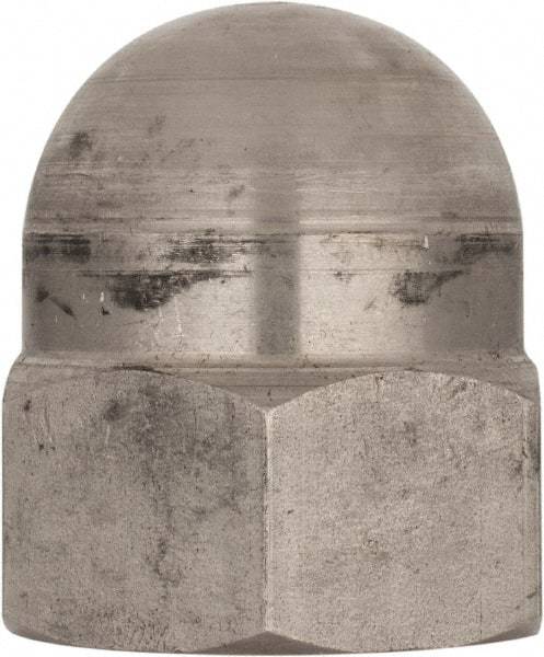 Value Collection - M27x3 Metric Coarse, 41mm Width Across Flats, Uncoated, Stainless Steel Acorn Nut - 50mm Overall Height, Austenitic A4, DIN 1587 - Top Tool & Supply