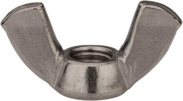 Value Collection - M8x1.25 Metric Coarse, Stainless Steel Standard Wing Nut - Grade 316, Austenitic Grade A4, 30.3mm Wing Span, 14.8mm Wing Span - Top Tool & Supply