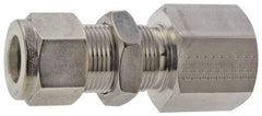 Parker - 1/2" OD, Stainless Steel Bulkhead Female Connector - -425 to 1,200°F, 15/16" Hex, Comp x FNPT Ends - Top Tool & Supply