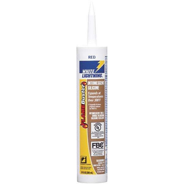 White Lightning - 10 oz Cartridge Red RTV Silicone Caulk - -14 to 230°F Operating Temp - Top Tool & Supply