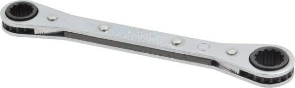 Proto - 3/8" x 7/16" 12 Point Reversible Ratcheting Box Wrench - Double End, 1-5/8" Head Diam x 1/2" Head Thickness, 5-1/2" OAL, Steel, Chrome Finish - Top Tool & Supply