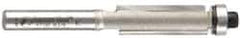 Amana Tool - 3/8" Cut Diam, 1" Length of Cut, 2 Flute Flush Trim Edge Profile Router Bit - Carbide-Tipped, 1/4" Shank Diam, 2-5/8" OAL, Uncoated - Top Tool & Supply