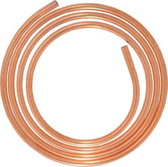 Mueller Industries - 1/2 Inch Outside Diameter x 10 Ft. Long, Copper Round Tube - 0.43 Inch Inside Diameter, 0.035 Inch Wall Thickness, Alloy 122 - Top Tool & Supply