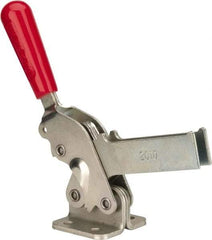 De-Sta-Co - 1,400 Lb Holding Capacity, Vertical Handle, Manual Hold Down Toggle Clamp - 66° Handle Movement, 78° Bar Opening, U-Bar, Flanged Base, Electro-Plated Zinc, Carbon Steel - Top Tool & Supply