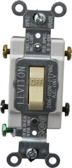 Leviton - 2 Pole, 120 to 277 VAC, 20 Amp, Commercial Grade, Toggle, Wall and Dimmer Light Switch - 1.31 Inch Wide x 4.06 Inch High - Top Tool & Supply