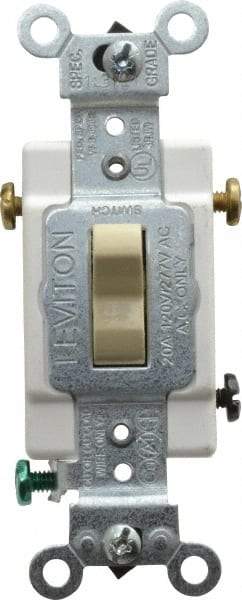 Leviton - 3 Pole, 120 to 277 VAC, 20 Amp, Commercial Grade, Toggle, Wall and Dimmer Light Switch - 1.31 Inch Wide x 4.06 Inch High - Top Tool & Supply