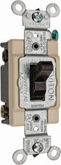 Leviton - 4 Pole, 120 to 277 VAC, 20 Amp, Commercial Grade, Toggle, Wall and Dimmer Light Switch - 1.31 Inch Wide x 4.06 Inch High - Top Tool & Supply