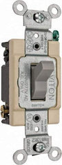 Leviton - 4 Pole, 120 to 277 VAC, 20 Amp, Commercial Grade, Toggle, Wall and Dimmer Light Switch - 1.31 Inch Wide x 4.06 Inch High - Top Tool & Supply