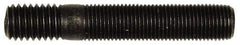 Dorman - 1/2-20 Long Thread, 1/2-13 Short Thread, 3" OAL Unequal Double Threaded Stud - Steel, Black Oxide Finish, 2" Long Thread Length, 3/4" Short Thread Length - Top Tool & Supply