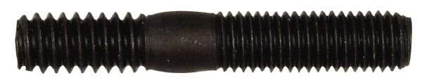 Dorman - 1/4-28 Long Thread, 1/4-20 Short Thread, 1-1/2" OAL Unequal Double Threaded Stud - Steel, Black Oxide Finish, 3/4" Long Thread Length, 1/2" Short Thread Length - Top Tool & Supply