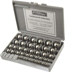 Fowler - to 1 to 25mm Diameter, Chrome Steel, Gage Ball Set - 0.0025 mm Tolerance, Grade 24 Accuracy, 63 RC Hardness, 25 Pairs - Top Tool & Supply