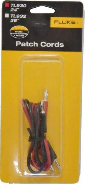 Fluke - Black/Red Electrical Test Equipment Patch Cord Set - Use with Test Equipment - Top Tool & Supply