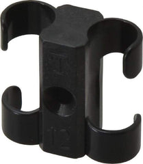 Midwest Control - 1/2 to 5/8 Hose OD, Multitube Holder - Black, 2 Slots, 1.33" OAL, 0.17" Mounting Hole, For Use With Tubes, Wires, Hose & Pipe - Top Tool & Supply