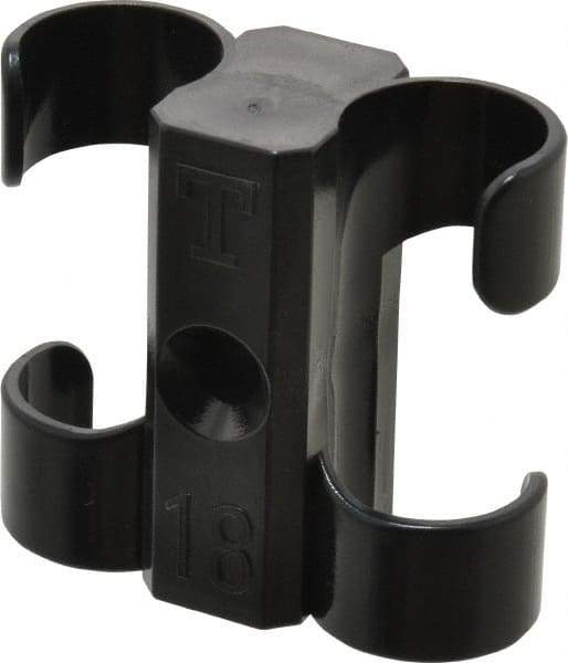 Midwest Control - 3/4 to 7/8 Hose OD, Multitube Holder - Black, 2 Slots, 1.88" OAL, 0.22" Mounting Hole, For Use With Tubes, Wires, Hose & Pipe - Top Tool & Supply