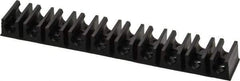 Midwest Control - 1/4 Hose OD, Multitube Holder - Black, 10 Slots, 4" OAL, 1/8" Mounting Hole, For Use With Plastic Tubing, Hose & Wire - Top Tool & Supply