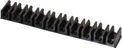 Midwest Control - 5/32 Hose OD, Multitube Holder - Black, 10 Slots, 4" OAL, 1/8" Mounting Hole, For Use With Plastic Tubing, Hose & Wire - Top Tool & Supply