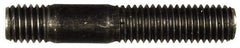 Dorman - M10x1.50 57mm OAL Unequal Double Threaded Stud - Steel, Black Oxide Finish, 28mm Long Thread Length, 12mm Short Thread Length, Metric - Top Tool & Supply