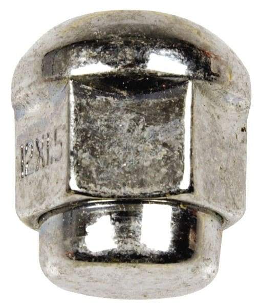 Dorman - M12-1.5 Chrome Finish Capped Wheel Nut - 19mm Hex, 24.5mm OAL, 60° Seat Angle - Top Tool & Supply