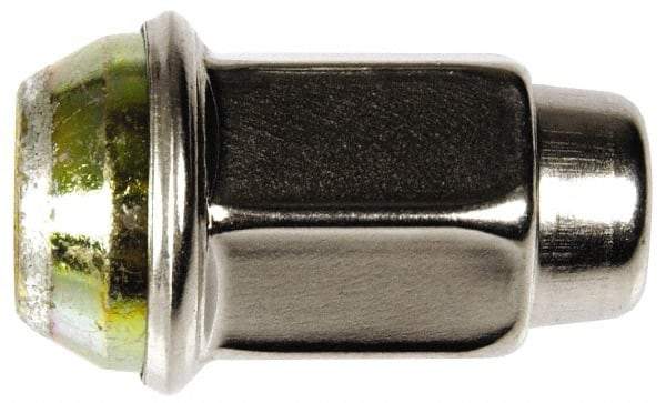 Dorman - 1/2-20 Stainless Finish Capped Wheel Nut - 3/4" Hex, 1-5/8" OAL, 60° Seat Angle - Top Tool & Supply