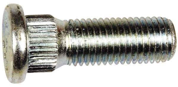 Dorman - M12-1.5 Serrated Bolt Wheel Stud - 14.35mm Knurl, 37.5mm OAL, 7mm Shoulder Length - Top Tool & Supply