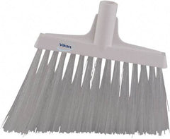 Vikan - 9-1/2" Wide, White Synthetic Bristles, Angled Broom - Top Tool & Supply