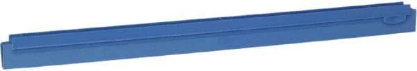 Vikan - 24" Rubber Blade Squeegee Refill - Double Edge, Blue, Plastic Holder - Top Tool & Supply