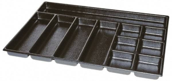 Kennedy - Tool Box Durable ABS Plastic Organizer - 25" Wide x 18-1/2" Deep x 2" High, Black, For 29" Wide Roller Cabinets - Top Tool & Supply