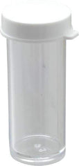 Dynalon Labware - 3 Drams Vial - Polystyrene, Clear, 1-7/8" High x 3/4" Diam, 3/4" Cap - Top Tool & Supply