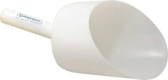 Bel-Art - 64 oz White Polyethylene Round Bottom Scoop - 6" Wide x 6" Deep Bowl, 5" Handle Length, 13" OAL - Top Tool & Supply