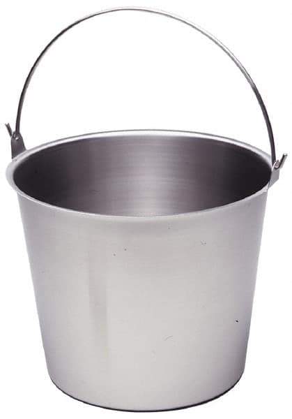 VOLLRATH - 4 Gal Tapered Cylinder Stainless Steel Pail - 10-1/8" High x 12" Diam - Top Tool & Supply