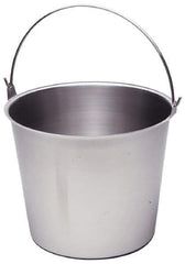 VOLLRATH - 4 Gal Tapered Cylinder Stainless Steel Pail - 10-1/8" High x 12" Diam - Top Tool & Supply