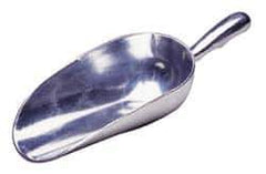 VOLLRATH - 24 oz Silver Cast Aluminum Round Bottom Scoop - 4" Wide Bowl, 3.4" Handle Length, 10.8" OAL - Top Tool & Supply