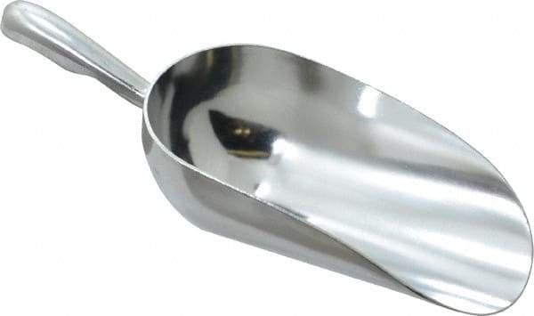 VOLLRATH - 12 oz Silver Cast Aluminum Round Bottom Scoop - 3.3" Wide Bowl, 3" Handle Length, 8.8" OAL - Top Tool & Supply