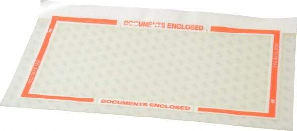 3M - 1,000 Piece, 10" Long x 6" Wide, Sheet - Documents Enclosed, Clear with Orange Border - Top Tool & Supply