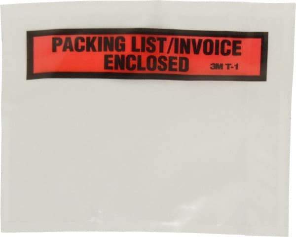 3M - 1,000 Piece, 5-1/2" Long x 4-1/2" Wide, Envelope - Packing List/Invoice Enclosed, Orange Top Border - Top Tool & Supply